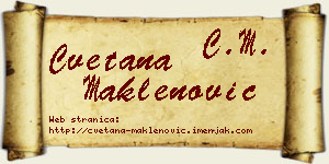 Cvetana Maklenović vizit kartica